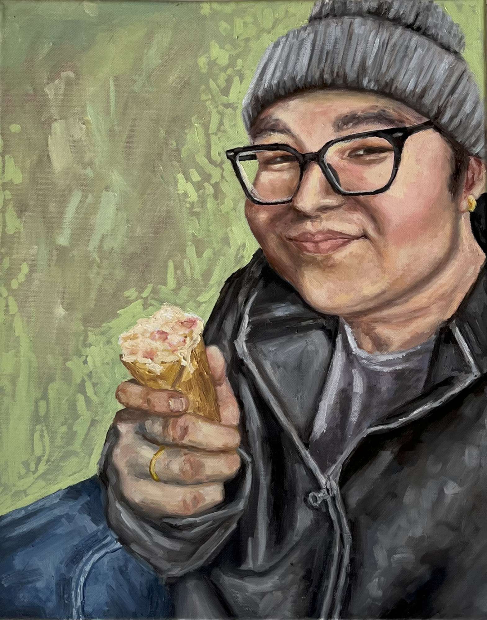 Darshan Eating Ice Cream by Sylvia Halbrooks